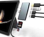Surface Pro 6/ Pro 5/ Pro 4 Docking Station USB Hub, Surface Pro Docking Station with 4K HDMI, 3X USB3.0 Ports, SD/TF Card Reader, Accessories for Microsoft Surface Pro 4/5/6