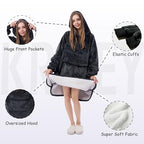 Krifey Wearable Blanket Hoodie, Oversized Sherpa Hooded as Birthday Gifts Christmas Gifts for Mom Women Girlfriend Men, Cozy Sweatshirt with Giant Pocket