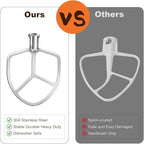 Stainless Steel Flat Beater Replacement for kitchenAid 5qt-6qt, Bowl-Lift Stand Mixer Accessories Fit for Professional 5 Plus and 600 Seris Mixers, Heavy Duty and Dishwasher Safe
