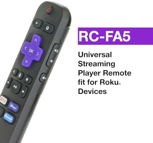 Replacement OEM RC-FA5 / RC-GZ1 Universal Streaming Stick Remote Control for Roku Stick RC-GZ1. with Voice. Works with HDMI Streaming Stick, Streaming Players, TVS. Replaces RC-GZ1. [RF]