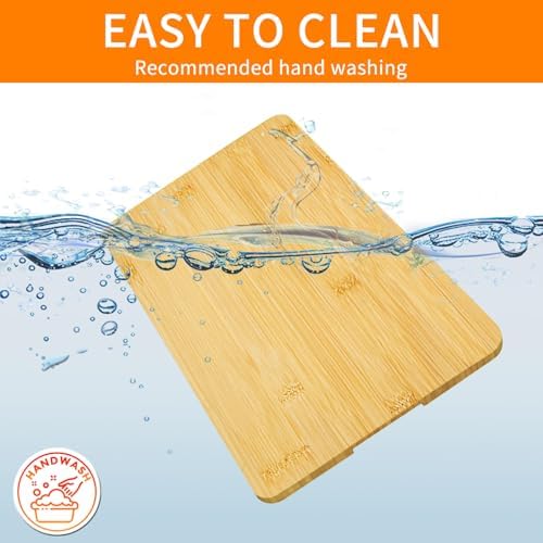 GCQ Bamboo Cutting Board for Breville BOV450XL Mini Smart Toaster Oven, 100% Natural Organic Bamboo, 15.2"L x 9.5"W Toaster Oven Accessories With Heat-Resistant Non-Skid Silicone Feet