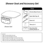 Easywow Folding Shower Chair Wall Mounted Fold Down Shower Seat 400 LB Capacity Foldable Shower Seats for Adults Elderly Disabled White