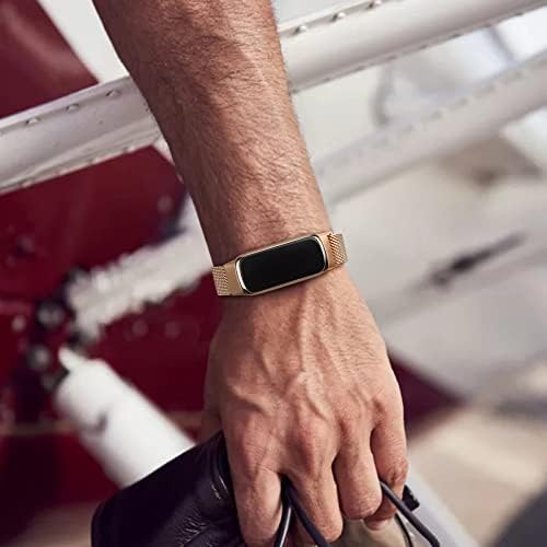 Vanjua Metal Band Compatible with Fitbit Luxe Bands, Stainless Steel Mesh Loop Adjustable Wristband Replacement Strap for Fitbit Luxe/Luxe Special Edition Fitness Tracker Women Men