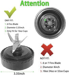 Ninja Blender Replacement Parts Compatible with BL770 BL660 BL663 BL663CO BL665Q BL740, 2 Pack Single Serve Ninja Blender 16oz Cups with Sip & Seal Lids &6 Fins Ninja Blender Blade Assembly