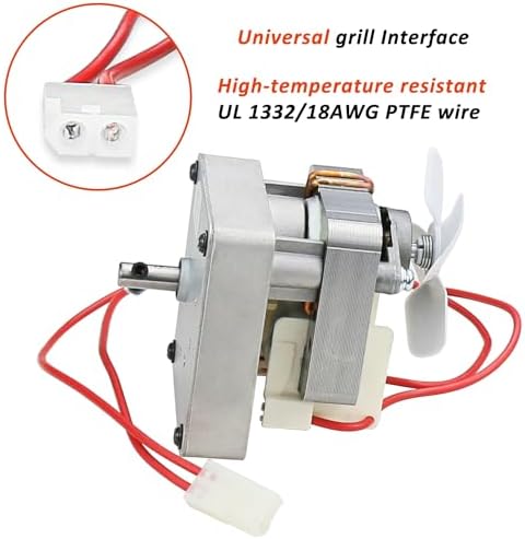 Upgraded 2.0 RPM Auger Motor Replacement for Traeger, Pit Boss Wood Pellet Grills, Camp Chef, Oklahoma Joe's, Cuisinart Wood Creek and Z Grills, Universal Auger Motor 110V, 60Hz, 2 Pole
