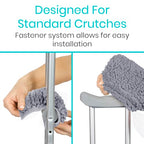 Vive Sheepskin Crutch Pads & Hand Grips for Adults, Kids, Crutches, Armpits - Accessories Knee Scooter Foot Injuries Pillow for 5ft Medical 6 feet Youth Padding Arm Underarm Folding Walking Crutches