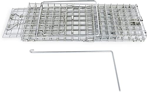 2-Pack H&B Rat Trap,Mouse Traps,Humane Live Animal Trap Cage,14.2x7.9x7.9inch,Work for Indoor and Outdoor,Catch and Release Stray Cats,Squirrels and Rodents,Medium(Silver)