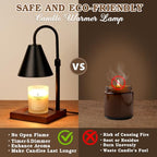 Modern Candle Warmer Lamp with Timer, Adjustable Dimmable Candle Lamp Warmer, Women Gifts for Christmas Xmas, Black Lamp Warmer Gifts for Mom, Men Candle Lamp, Home Decor for Bedroom Living Room Decor