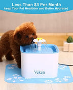 Veken 4 Pack Replacement Filters for 84oz/2.5L Automatic Pet Fountain Cat Water Fountain Dog Water Dispenser