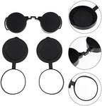 3Pcs Rubber Objective Lens Cover Eyepiece Flip- Open Scope Cover for Binoculars Telescope Accessories (Black)