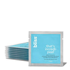 Bliss That's Incredi-Peel Glycolic Resurfacing Facial Pads - 15 ct - Single-Step Pads for Exfoliating and Brightening - Targets Fine Lines and Discoloration - Travel-Friendly - Vegan & Cruelty-Free