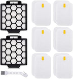 Replacement Filter for Shark Navigator Zero-M Pet Pro ZU102 ZU60 ZU62 ZU62C NV150 NV150C NV151 NV251 Rotator Pet NV255 Upright Vacuum, 2 HEPA + 6 Foam Felt Filters, Part # 1238FT60 & 1239FT60