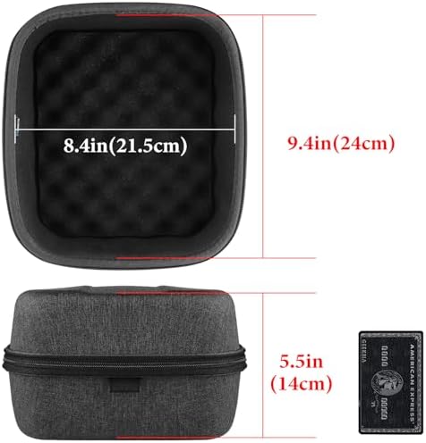 Geekria Shield Case for Large-Sized Over-Ear Headphones, Replacement Hard Shell Travel Carrying Bag with Cable Storage, Compatible with HiFiMAN HE 6se, HE 1000 Headsets (Dark Grey)