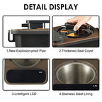 amocane Sauna Steam Portable Pot 4L, Stainless Steel Steam Generator for Saunas Home Spa Fumigation Steam Machine for Body Detox with Remote Control Anti-riot Device (110V, Wood Grain)