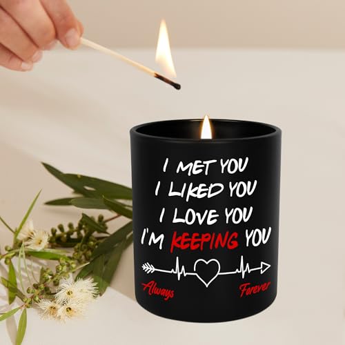 TEEZWONDER Anniversary Wedding Gifts - Valentines Day, Christmas, Birthday Gifts for Him, Her, Couple Gifts for Boyfriend, Girlfriend, Husband and Wife Gifts - Vanilla Lavender Scented Candles 10 oz