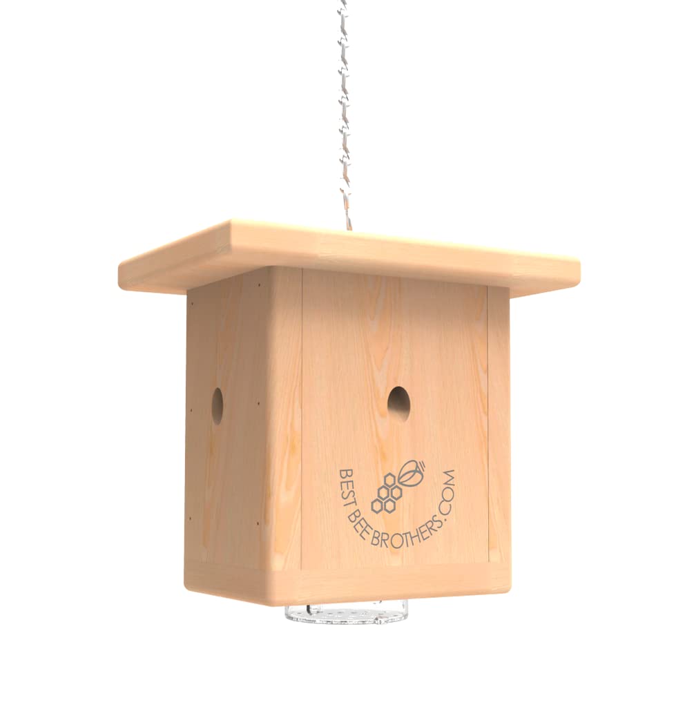 Best Bee Brothers Bee Traps for Outside. Carpenter Bee Trap, Pinewood bee Box Traps. Bee Trap, Outdoor. 4 Pack