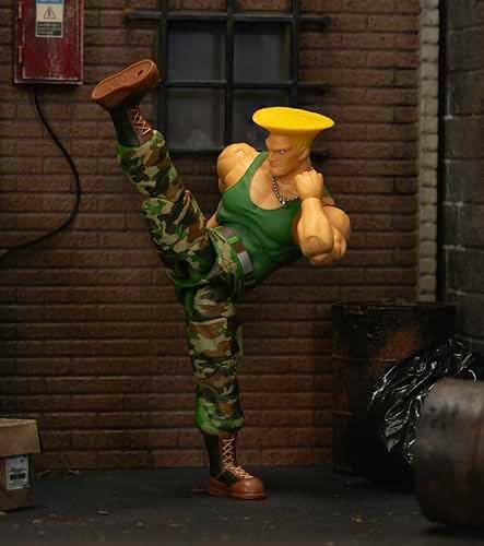 Jada Toys Street Fighter II Guile Action Figure 1:12 Scale, 6" Tall, Interchangeable Heads, Hands & Accessories