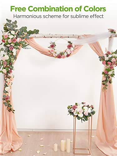 InnoGear Artificial Roses Flowers, 50 Pcs Ivory Fake Roses for Decoration DIY Wedding Bouquets Centerpieces Bridal Shower Party Valentine's Day Christmas Xmas