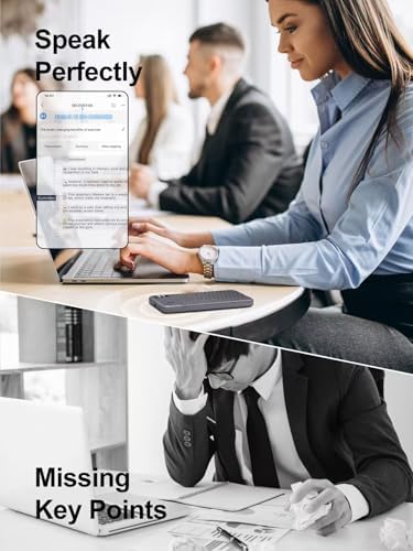 AI Voice Recorder - Record,Transcribe,Charge 3 in 1,Support 107 Languages,Avoid Missing Meeting Highlights,64 GB,ChatGPT Driven AI Summarization,App Control,Mind Mapping,Bluetooth Distance 50ft