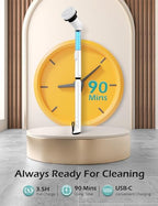 LyriFine Electric Spin Scrubber, 2024 New Full-Body IPX7 Waterproof Bathroom Cleaner Brush, Shower Scrubber with Long Handle & 2 Speed, Heads Replacement, Cleaning Supplies for Tub Shower Tile Floor
