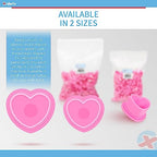 Saferly Heart Tattoo Ink Caps Cups with Base for Tattoo, Tattooing, Disposable Pigment Holder, Microblading Tattoo Supplies, Large, Bag of 500, Pink