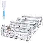 4 Pcs Humane Mouse Traps No Kill, Live Mouse Traps Indoor for Home, Reusable Mice Small Rat Trap Catcher for House & Outdoors