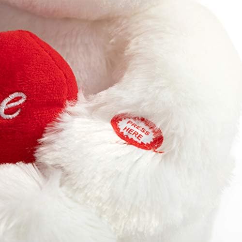 HollyHOME Teddy Bear with Heart Plush Bear That Says I Love You and Blushes LED Stuffed Toys for Girlfriend and Kids Valentine's Day 13 inch White