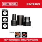 CRAFTSMAN CMXZVBE38673 Adapter Wet Dry Vac Attachment Kit, Industrial-Grade Vac Accessories that Connects 2-1/2 inch Hoses to 1-7/8 in. Parts, 1-7/8 inch Hoses to 1-1/4 in. Parts