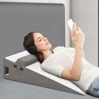 CloudBliss 7.5 inches Bed Wedge Pillow with Memory Foam for Sleeping After Gerd Acid Reflux, Surgery, Relief Back Pain, Adjustable and Breathable Pillow with Washable Cover for Surgery Recovery, Gray