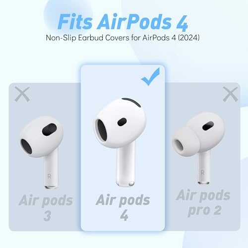 Seltureone 6 Pairs Ear Hooks for AirPods 4 [Added Storage Pouch], Sport Non-Slip and Anti-Slip Earbuds Ear Tips Accessories Compatible with AirPods 4th Generation Released 2024