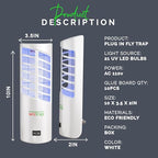 WizTrap™ 2-Pack Large Indoor Plug in Fly Trap, 21 UV LED Bulbs, 10 Sticky Glue Board Refills, A Home Gnat Trap, Moth Trap, Flies, Bug Trap, Mosquito Trap! (2 Devices 10 Glue Boards)