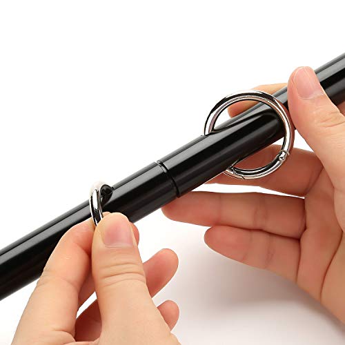 Adjustable Pilates Expandable Spreader Bar Set with 4 Adjustable Fur Straps Sports Aid Training Fitness Gear(Black+Pink Kit)