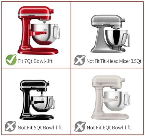 Stainless Steel Flat Beater for KitchenAid 7QT Bowl-Lift Stand Mixers, Food Grade Replacement Attachment, Dishwasher Safe