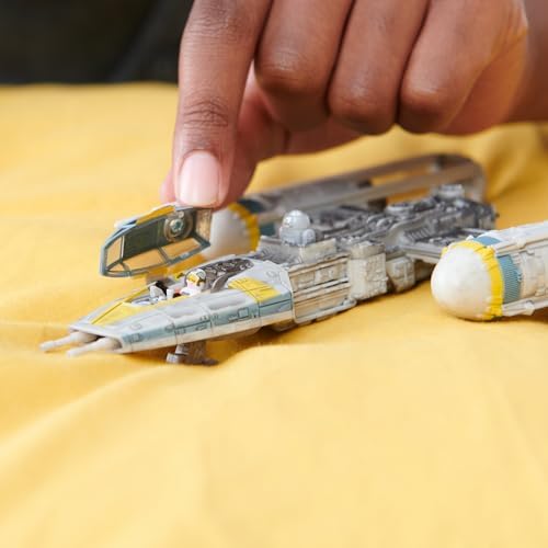STAR WARS Micro Galaxy Squadron Gold Leader's Y-Wing - 5-Inch Starfighter Class Vehicle with 1-Inch Jon Vander & R2-BHD Micro Figure Accessories