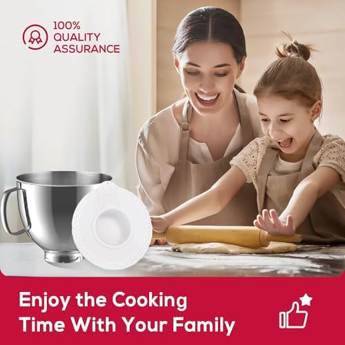 5QT Stainless Steel Mixer Bowl with Cover - Compatible with KitchenAid Tilt-Head Stand Mixers 4.5-Quart (4.3 L) & 5-Quart (4.7 L), Replacement Mixing Bowl with Splash-Proof Lid Set for Dishwasher Safe