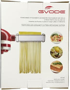 Pasta Attachment for KitchenAid Stand Mixer Included Pasta Sheet Roller, Spaghetti Cutter and Fettuccine Cutter Pasta Maker Stainless Steel Accessories 3Pcs by Gvode