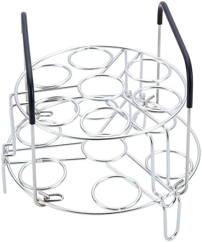 GREATLINK Egg Steamer Rack - Stainless Steel Trivet for 6, 8 Quart Pressure Cooker, Compatible for Instant Pot Accessories, Cooks 14 Eggs, Stackable Steaming Holders for Eggs, 2 Packs