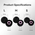 Linsoul Kiwi Ears Flex Earbud Tips, Replacement Silicone IEM Tips, 3 Pairs, S/M/L Size, for KZ ZS10 Pro 2, SuperMix 4,Hype4,Orchestra Lite, Cadenza Wired/Wireless Earphones (Black)