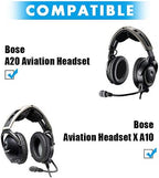 A20 Headset Replacement Ear Pads Ear Cushions Kit Compatible with Bose Aviation Headset X A10 A20 Headphone Ear Cups Ear Cover Earpads Repair Parts Memory Foam Earpads(Black)