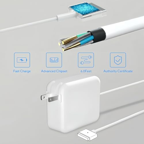 Replacement Mac Book Pro Charger, 85W T-Tip Mac Charger Compatible with Mac Book Pro 17/15/13 Inch and Mac Book Air 15/13 Inch Between 2012-2017