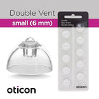 Oticon MiniFit Bass Double Vent 6mm = 0.24 inches - Small 20 Domes, Genuine OEM Denmark Replacements, Oticon Hearing Aid Domes Compatible with Oticon Bernafon Sonic Hearing Aids -2 Pack/20 Domes Total