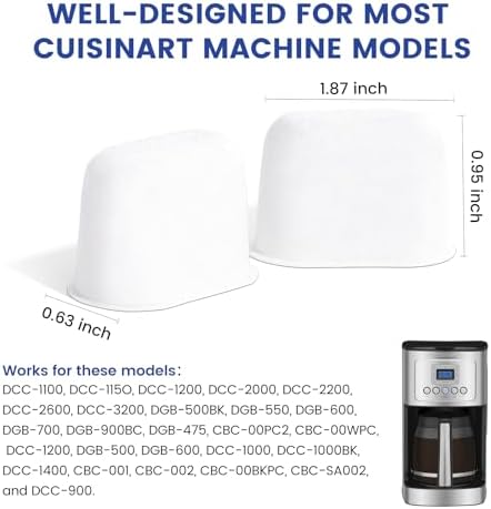 Replacement Charcoal Water Filters -Removes Chlorine, odors, and others impurities from Water -Better Tasting Coffee-for Cuisinart Coffee Machines- Set of 24 pack