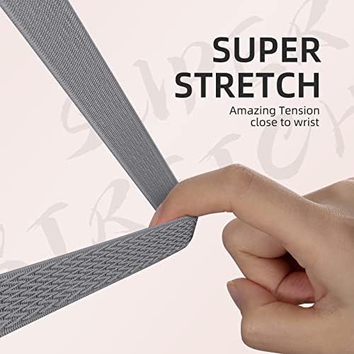 Maledan 6 Pack Stretchy Solo Loop Compatible with Fitbit Charge 5 Bands/Fitbit Charge 6 Bands for Women Men, Soft Nylon Adjustable Sport Elastic Wristbands Replacement Strap for Fitbit Charge 5/6