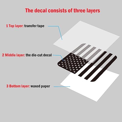 Rear Middle Window American Flag Decal for Ford F150 F250 F350 2015-2019 2020 2021 2022 2023 2024 Back Center Sliding Window Glass USA Flag Vinyl Sticker Exterior Accessories(Matte Black)