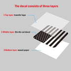 Rear Middle Window American Flag Decal for Ford F150 F250 F350 2015-2019 2020 2021 2022 2023 2024 Back Center Sliding Window Glass USA Flag Vinyl Sticker Exterior Accessories(Matte Black)