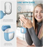 SURITCH Protective Case for Bose QuietComfort Earbuds II 2022 / QuietComfort Ultra 2023, Shockproof Case Cover for Bose QC ii 2 Charging Case Accessories with Carabiner, Blue