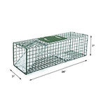HOMESTEAD 2-Pack Live Animal Trap - Specialized for Raccoons, Opossums, Groundhogs, Skunks, Feral Cats, Squirrels - Heavy Duty Steel Traps, 1-Door, Green, Humane Catch & Release Animal Trap,89-302