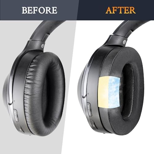 SOULWIT Cooling Gel Replacement Earpads Cushions for Sony WH-1000XM2 (WH1000XM2) & MDR-1000X (MDR1000X) Headphones, Ear Pads with Noise Isolation Foam, Added Thickness (Black)