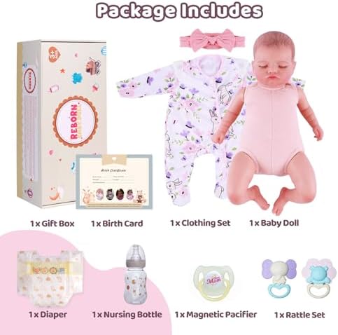 BABESIDE Lifelike Reborn Baby Dolls Girl - 20 Inch Realistic Newborn Baby Dolls with Poseable Body, Real Life Baby Dolls with Accessories for 3+ Year Old Girls Gifts, Pretend Play, Collection