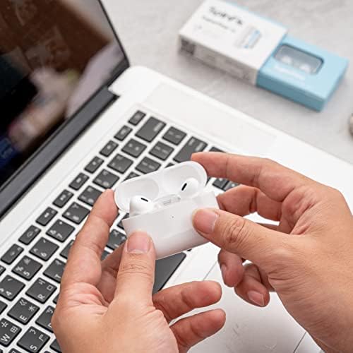 SpinFit Superfine for AirPods Pro Gen 1 & 2 - L - Medical Grade Silicone Patented Replacement Ear Tips and Adapters for Supreme Comfort (one Pair)(Ear Tips Installed)